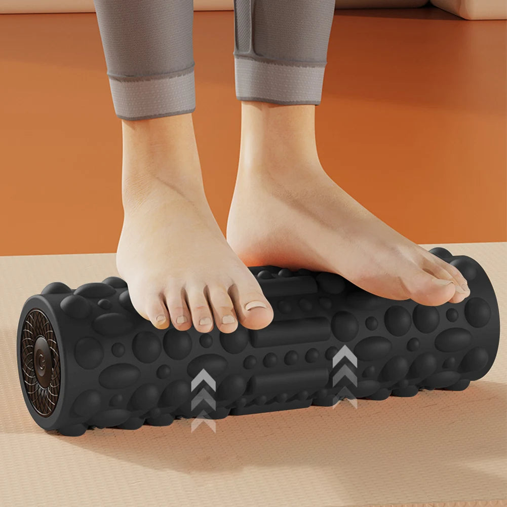 Electric Vibrating Foam Roller Yoga Column Rechargeable Exercise Roller 5 Modes Muscle Roller for Yoga Pilates