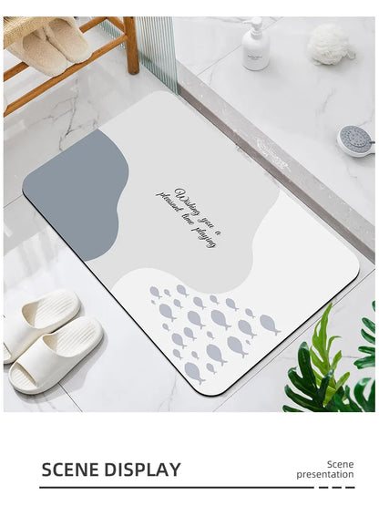 Bathroom Mat, Toilet Floor Mat, Absorbent Floor Mat, Washbasin Floor Mat, Washable Cuttable Floor Mat, Entry Door Mat, Bathtub F