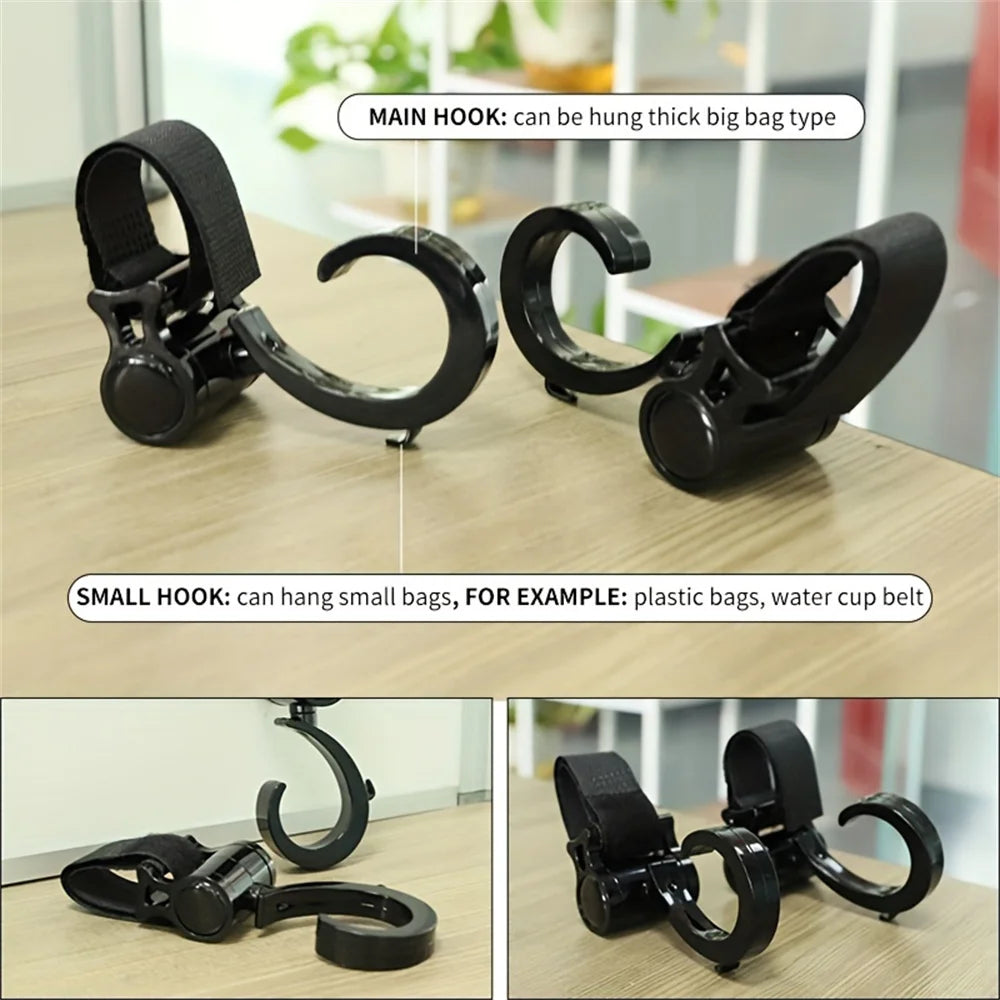 2PCS Pram Hook Baby Stroller Accessories Shopping Prop 360 Degree Rotating Hooks Stroller Hooks For Hanging Out