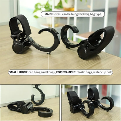 2PCS Pram Hook Baby Stroller Accessories Shopping Prop 360 Degree Rotating Hooks Stroller Hooks For Hanging Out