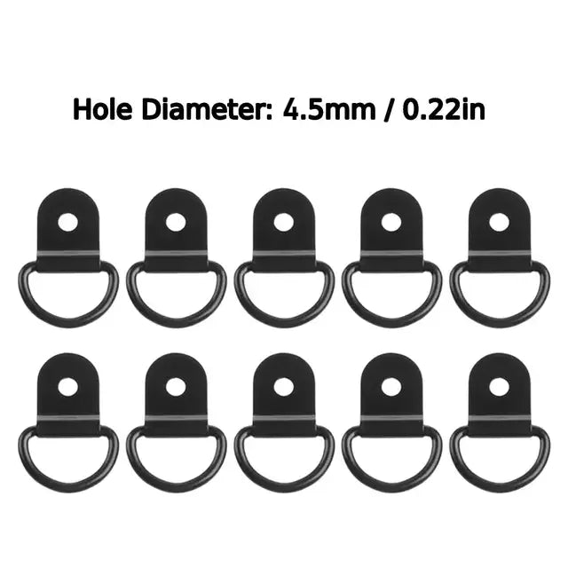 10Pcs D Rings Tie Down Anchors Ring Pull Hook Stainless Steel Lashing Ring Load Fit for Car Boat Cargo Trailer Vehicles RV Van