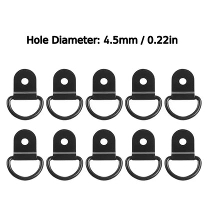 10Pcs D Rings Tie Down Anchors Ring Pull Hook Stainless Steel Lashing Ring Load Fit for Car Boat Cargo Trailer Vehicles RV Van