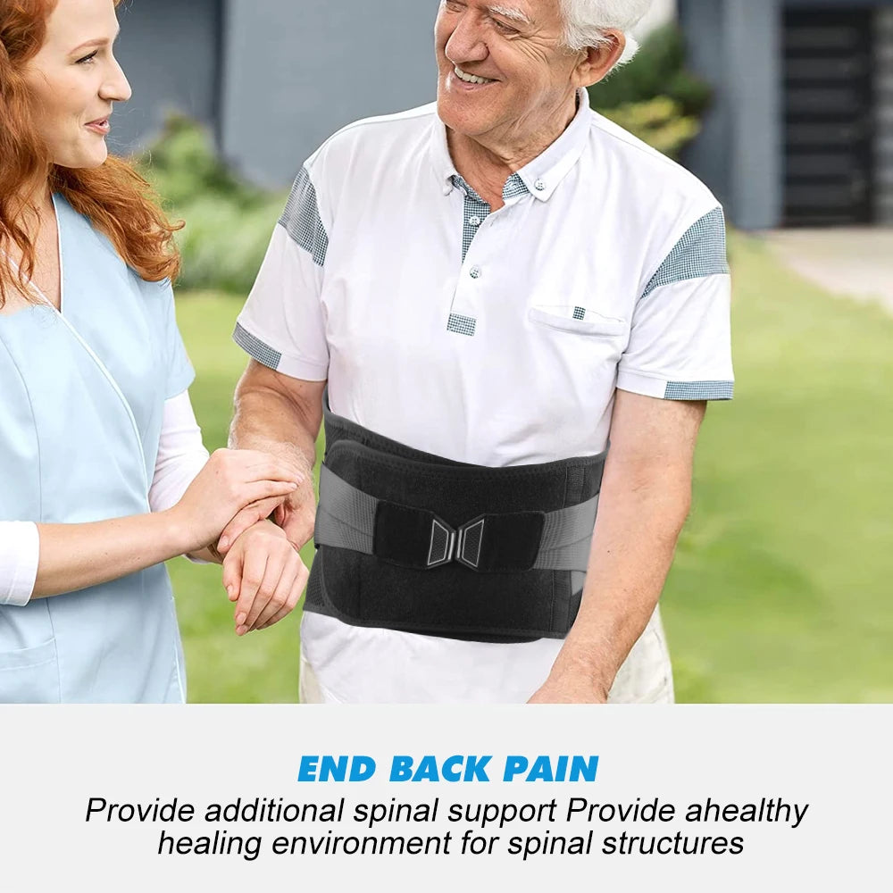 Back Braces for Lower Back Pain Relief with 6 Stays Breathable Back Support Belt Anti-skid lumbar with pad for sciatica
