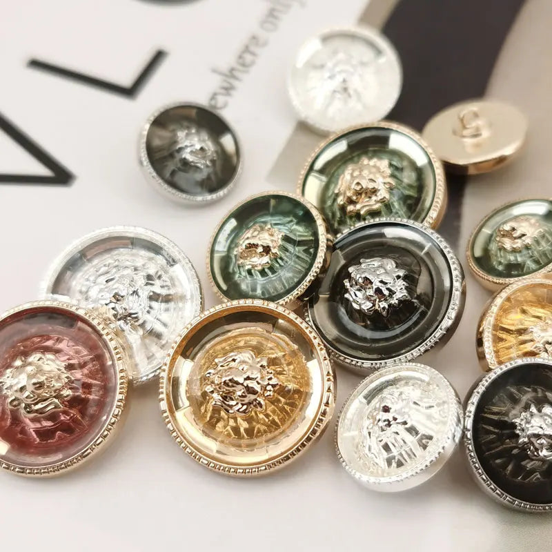 Luxury British Style Premium Metal Buttons for Coats & Fashion Apparel High-Grade Resin-Metal Combination 16/18/21.5mm 6pcs