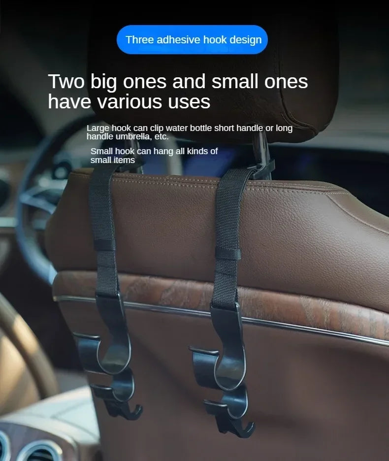 2pcs Car Back Seat Hook Multi-function Rear Seat Headrest Hanging Hook Umbrella Holder Seat Back Storage Hook Auto Interior Tool
