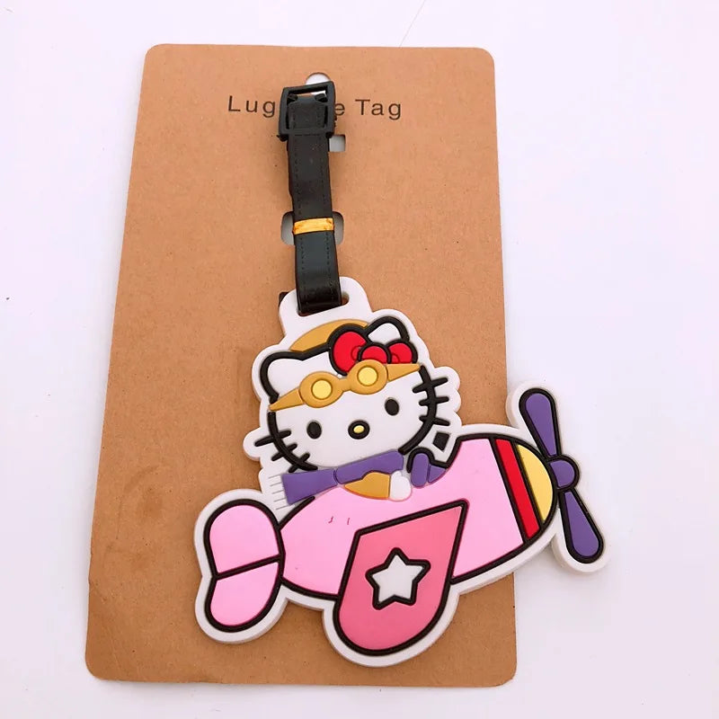 Travel Accessories Luggage Tag Cartoon Hello Kitty Suitcase Portable Label Wholesale
