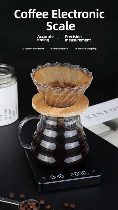 HiBREW Hand coffee timing electronic scale Weighing,Timing,Countdown professional electronic scale