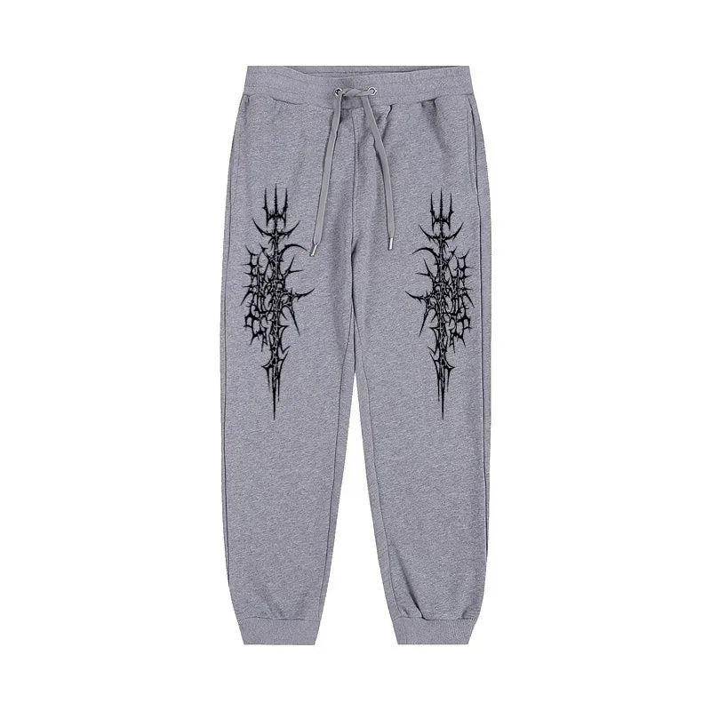 Men's printed waist sports pants street casual pants sports pants suitable outdoor sports and leisure pure jogging pants