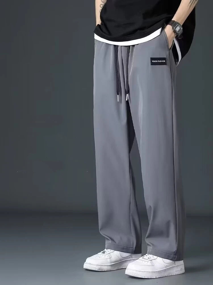 Joggers Men Jogger Pants Men Ice Silk Pants Big Size Men's Trousers Mens Clothing Gym Sport Mens Designer Clothes Man Cargo Y2k