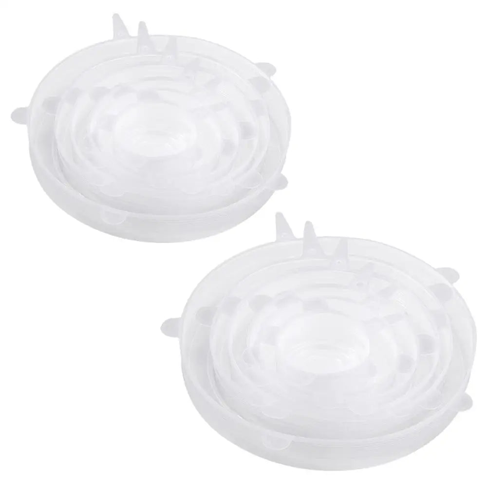 JUSTOOL 12 Pcs Stretchable Silicone Fresh-Keeping Lid For Refrigerator Food Cling Film Bowl Lids Silicone Lid Set Fresh-Keeping