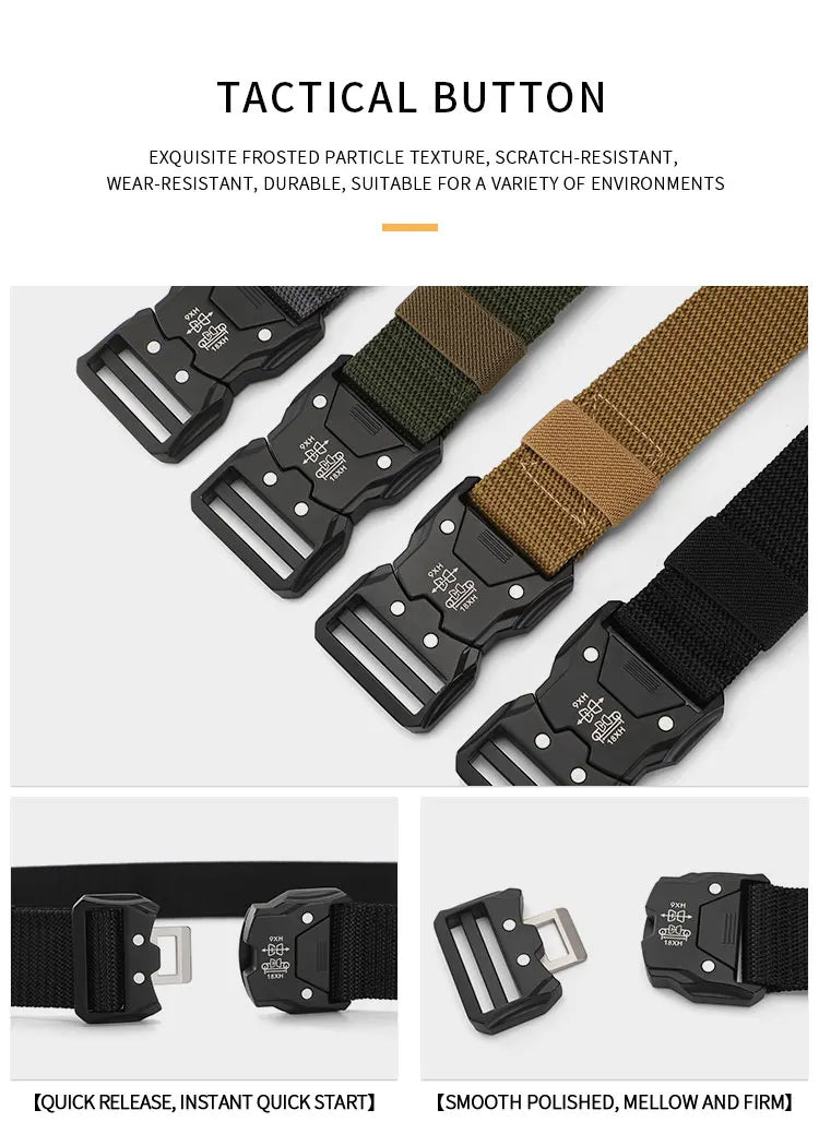 High Quality Tactical Belt Outdoor Work Training Belt Woven Belt Canvas Tactical  Multi Function Combat Belt Denim Belt