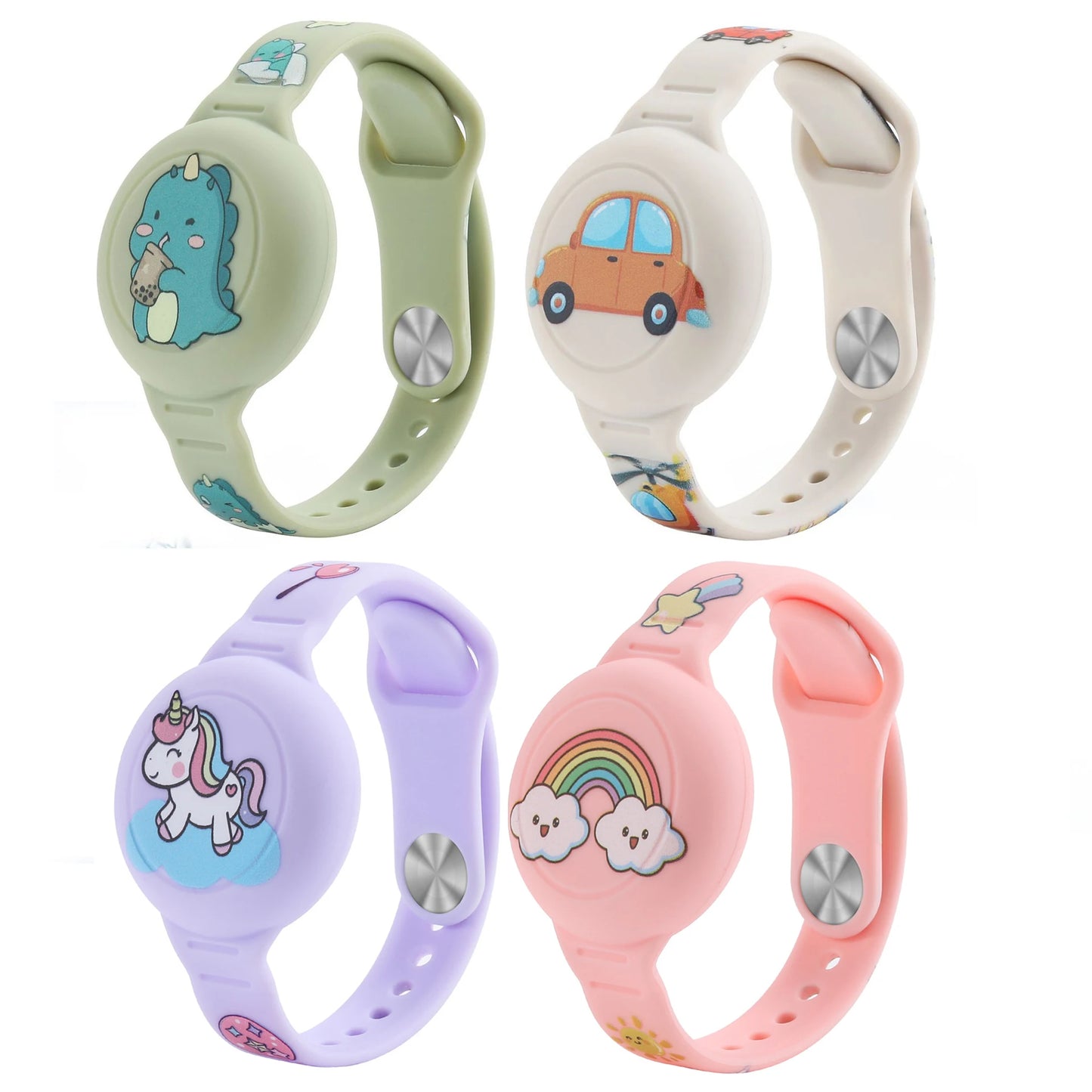 For Airtag Wristband Kids Waterproof Silicon Cartoon Hidden Airtag Bracelet Anti-Lost Airtag Holder Case Tracker Accessory