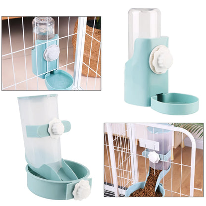 Pet Water Bottle Automatic Food Container Dispenser Bowl Cats Dogs Drinking Fountain Cage Hanging Feeder For Puppy Cats Rabbit