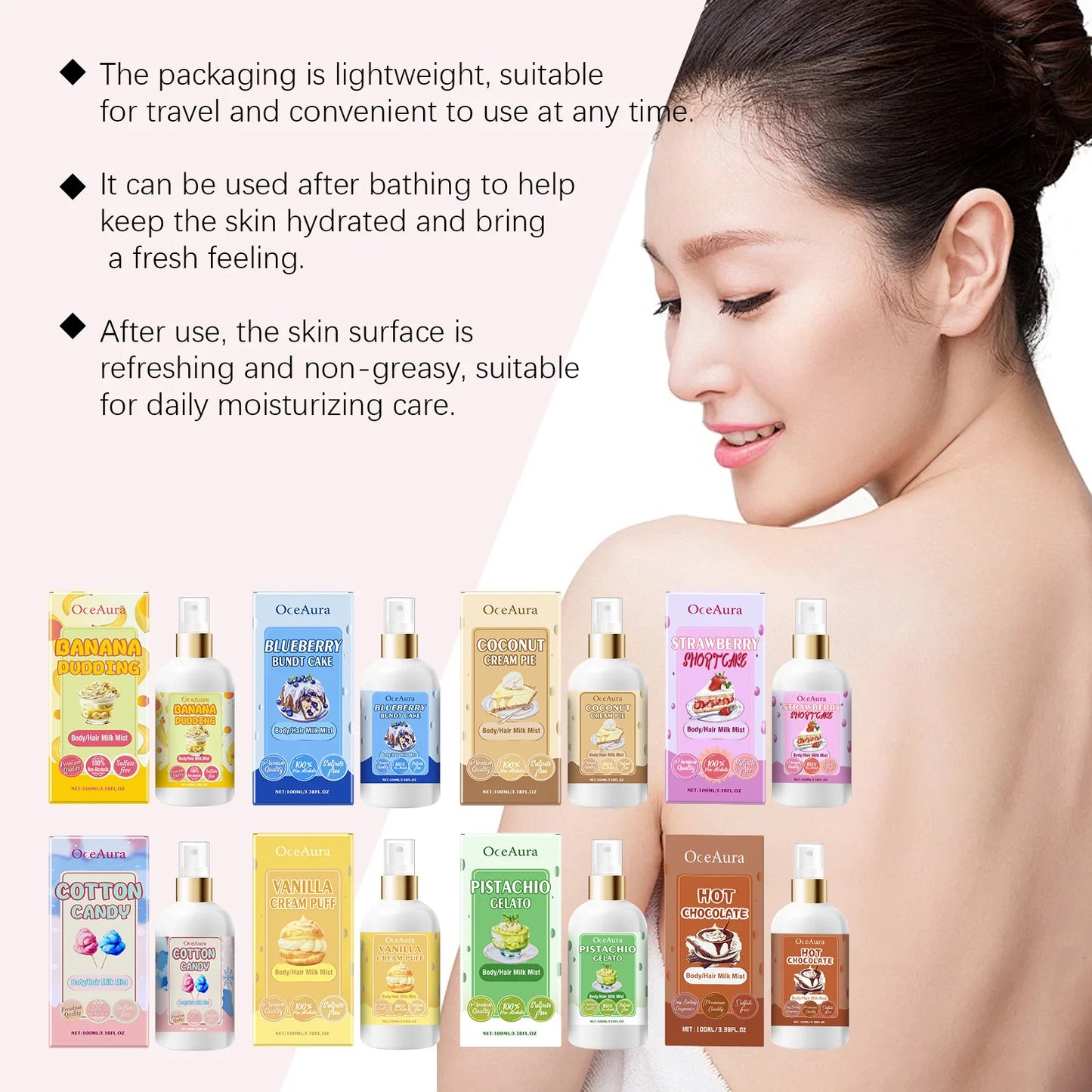 Original Body Moisturizing Spray Prevent Dry Skin Hair Lasting Fragrance  Improve Dry Rough Nourishing Face Body Skin Care 100ml
