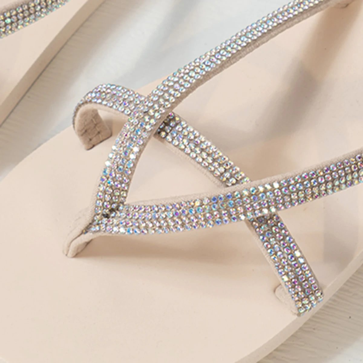 Women's Flip-Flops | Fairy-Tale Style, High-End Feel, Embellished with Colorful Rhinestones for Outdoor Use in 2025