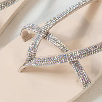 Women's Flip-Flops | Fairy-Tale Style, High-End Feel, Embellished with Colorful Rhinestones for Outdoor Use in 2025