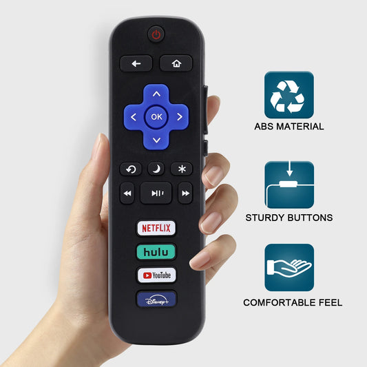 替换 Remote Control for All Roku Tv, Compatible with Tcl Roku, Hisense Roku, Onn Roku Smart Tvs 2-Year Warranty, for Roku