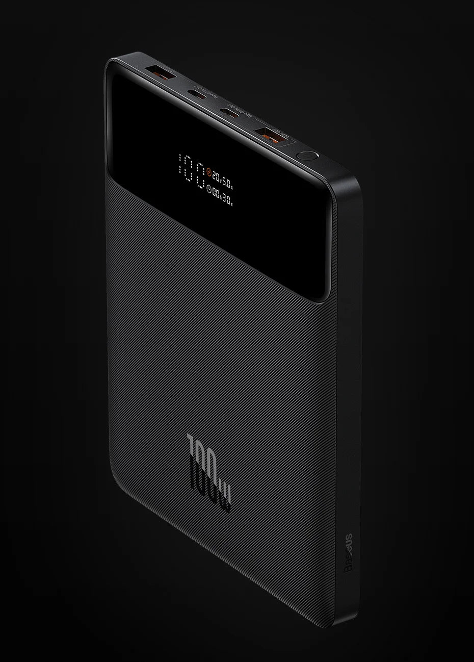 Baseus 100W Power Bank 20000mAh Type C PD Fast Charging Powerbank Portable External Battery USB Quick Charge For Macbook Laptop