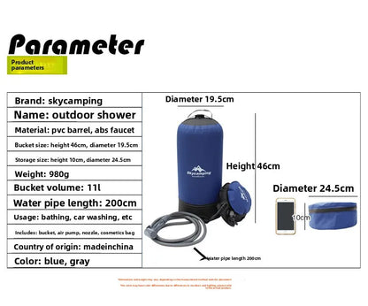 Outdoor Gadgets Shower Bag Camping Folding Shower Bag Bath Bag Hot Water Bag for Bathing Camping Gear  Multitool