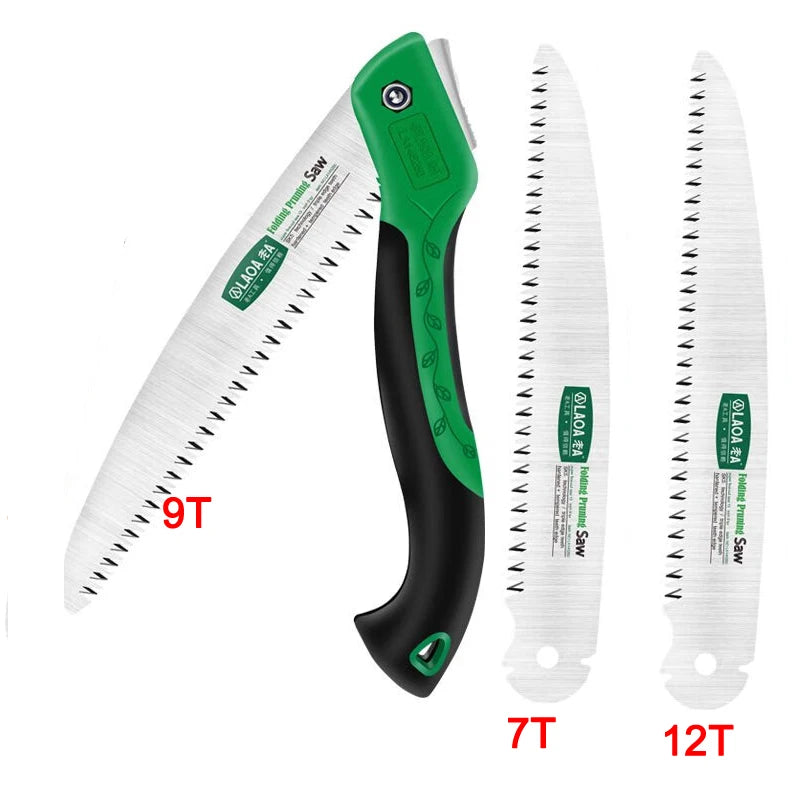 LAOA Quick folding saw, adjustable angle, waist hanging hand saw, woodworking saw, camping saw, hand board garden saw
