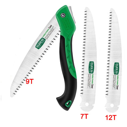 LAOA Quick folding saw, adjustable angle, waist hanging hand saw, woodworking saw, camping saw, hand board garden saw