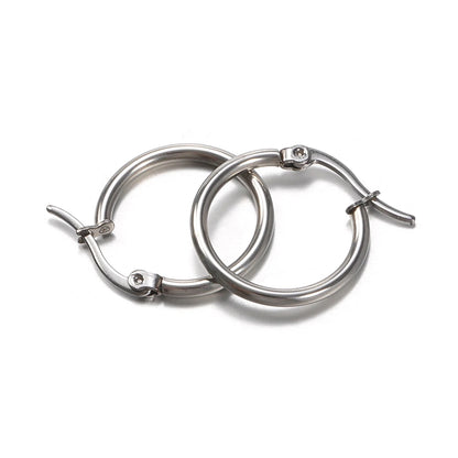 10pcs Open Earrings Circle Stainless Steel Earring Hooks 20-40mm Loop Base Ear Ring