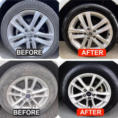 Black Wet Look Tire Shine Dressing -Automotive Clear Coat Tire Dressing Spray for Glossy Wet Tire Look, Vinyl & Plastic, with UV