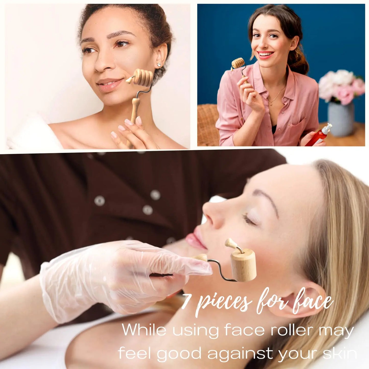 Wooden Face Massage Tools Set Maderoterapia Kit Face Sculpting Tool Skin Care Facial Massager Cupping Contouring Facial Roller