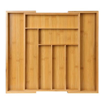 Bamboo Expandable Drawer Tray for Utensils Holder Adjustable Cutlery Organizer Wood Drawer Dividers Organizer For Silverware