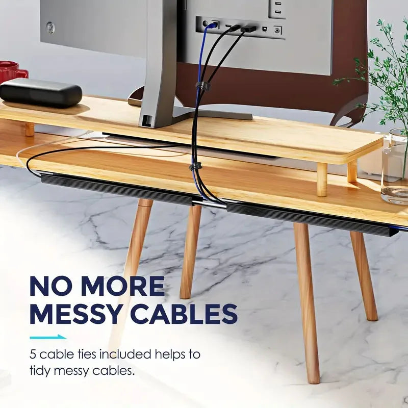 Channel Desk Cable Organizer Cable Management Accessories White Cable Protecter No Drilling Under Desk Management Tray