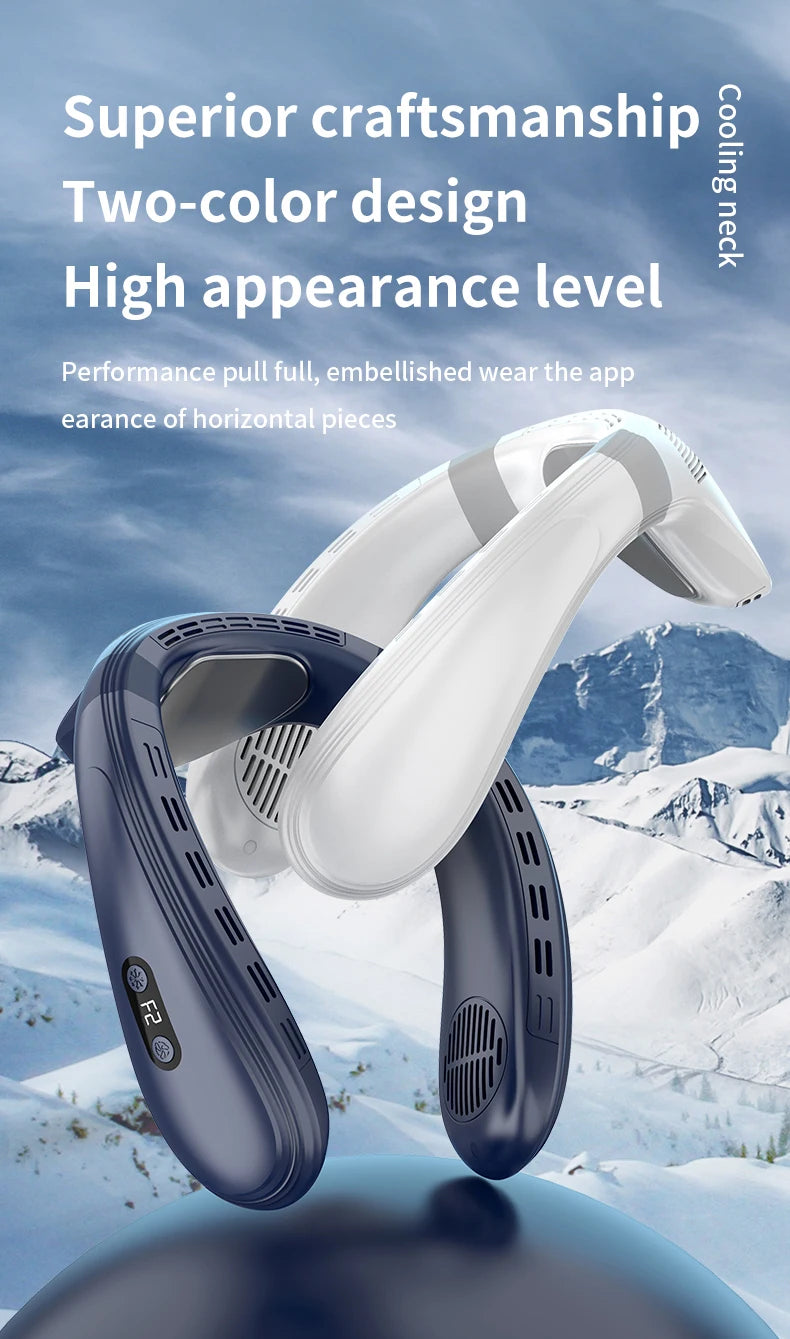New Wearable Neck Fan Hanging Neck Fan Rechargeable Semiconductor Cooling Bladeless Fan Outdoor Personal Fan Wearable Cooler