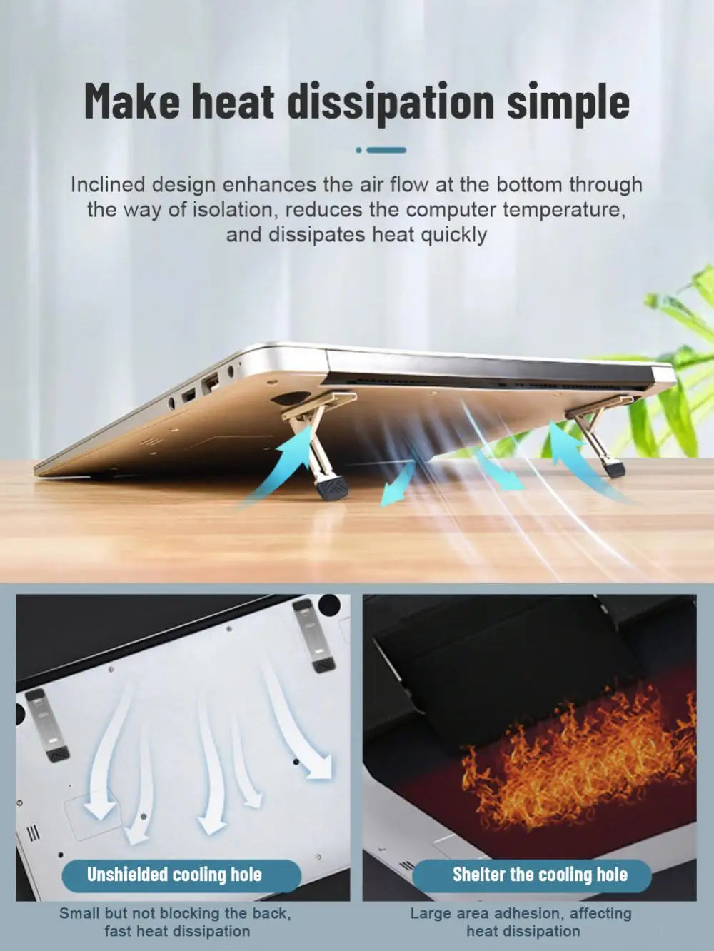 Laptop Stand for Computer Keyboard Holder Mini Portable Legs Laptop Stands for Macbook Huawei Xiaomi Notebook Zinc Alloy Support