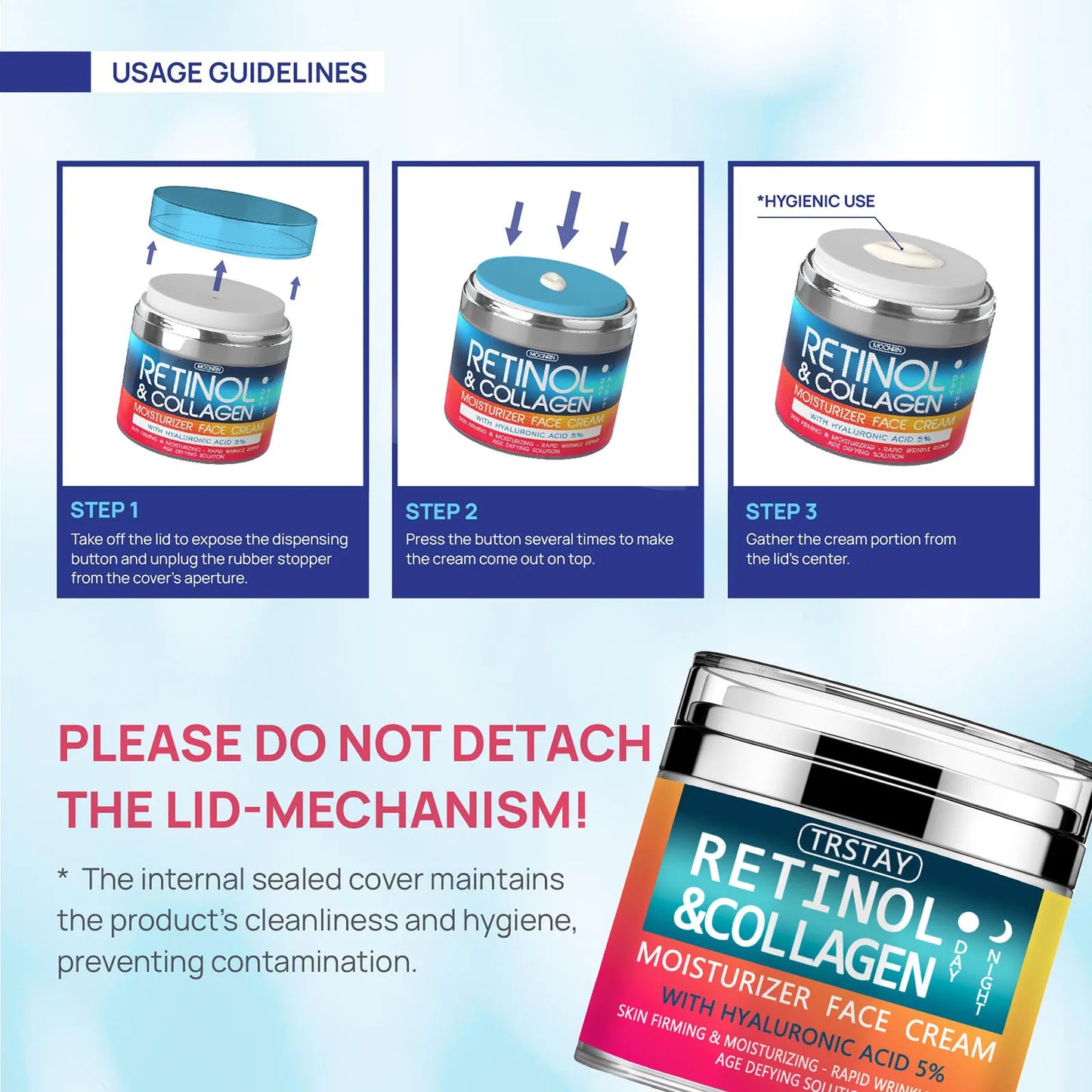 Retinol Cream for Face with Hyaluronic Acid,