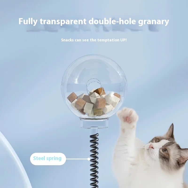 Interactive cat snack dispenser toys transparent food stuffing balls cat toys
