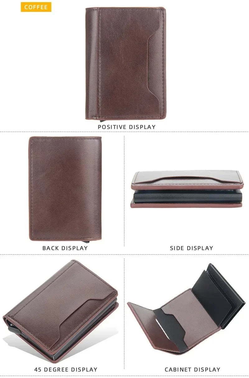 Anti Rfid Blocking Men Card Holder Case Wallets Free Name Customized Small Card Wallets Mini Wallet Qaulity Small Male Purses