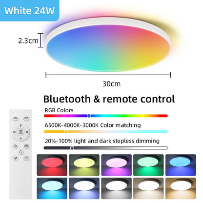 Smart lamp Led RGB Ceiling Light 24W Dimmable 110V-265V Ultra Thin Bluetooth APP Control Lamps for room led light Global version