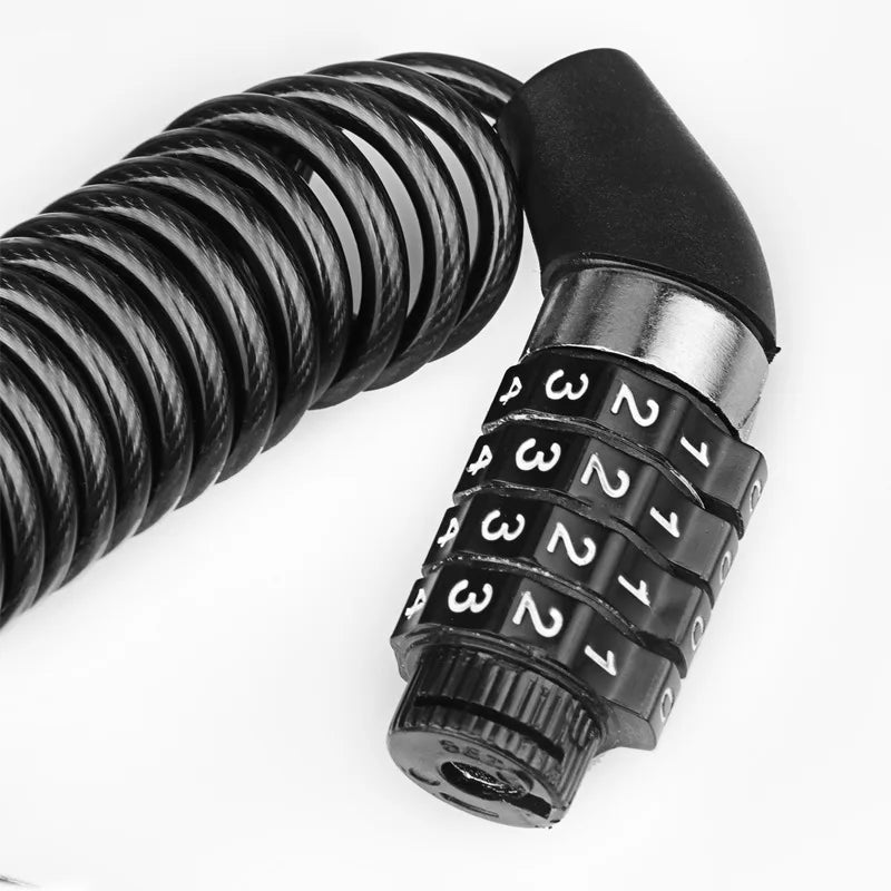 Bicycle Lock Helmet Lock Bicycle Safety Lock Password Rope Lock Steel Wire Lock Mountain Bike Backpack Lock Portable Steel