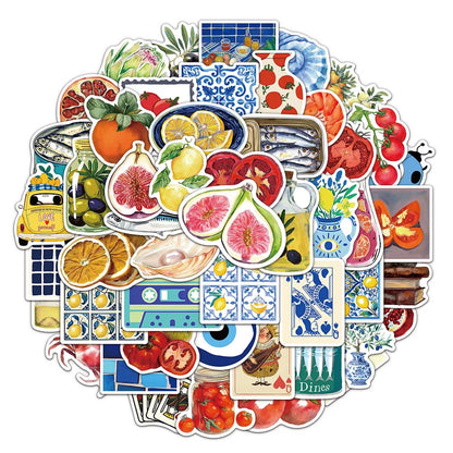 50PCSMediterranean Tomato Stickers iPad Phone Cases Handbooks Water Cups Desktop Puzzle Toy Stickers