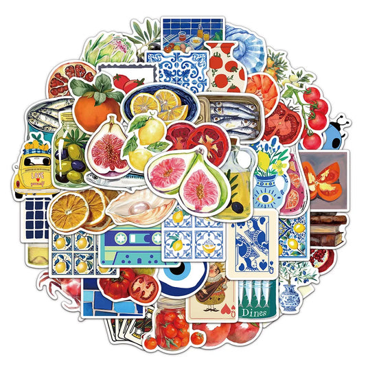 50PCSMediterranean Tomato Stickers iPad Phone Cases Handbooks Water Cups Desktop Puzzle Toy Stickers