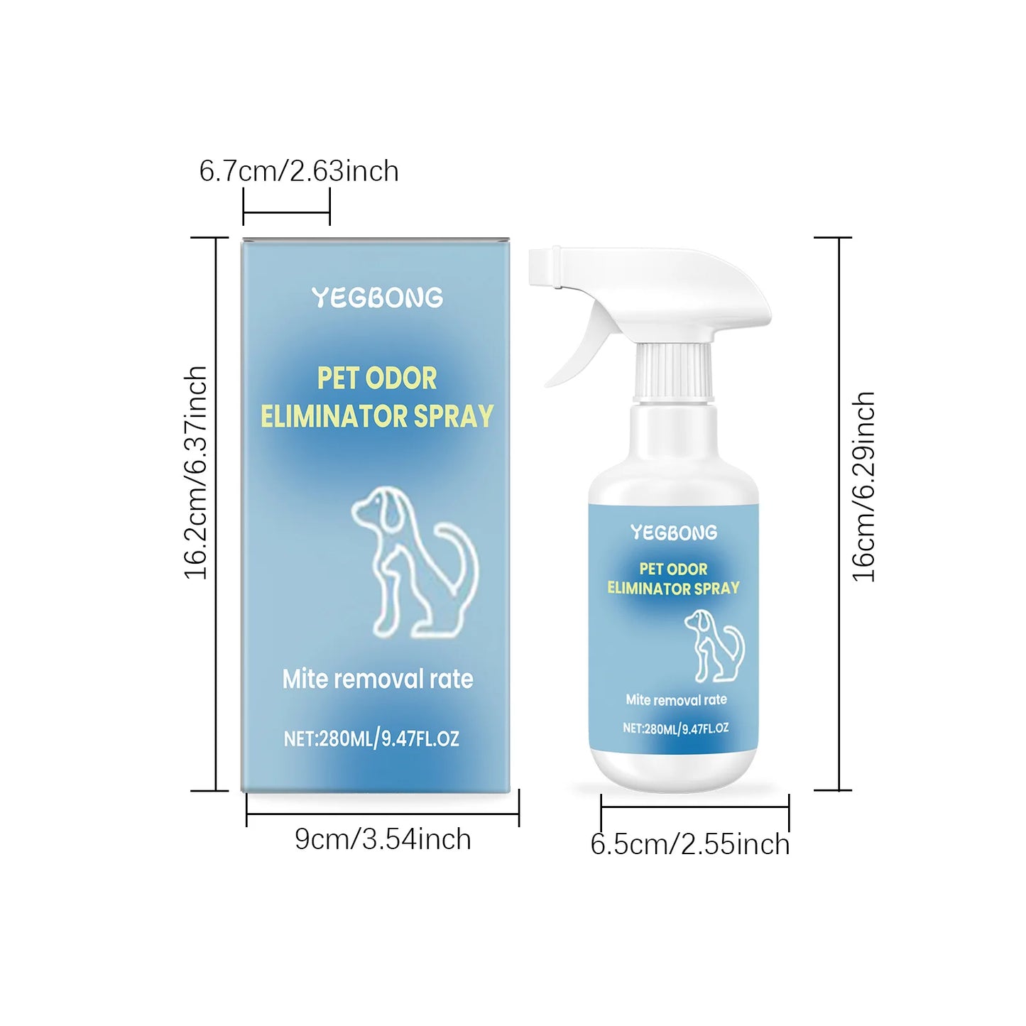 Long Lasting Pet Odor Eliminator Spray Destroys Urine Odors for Cats Dogs Scent Retention Formula Freshens Litter Boxes Beds