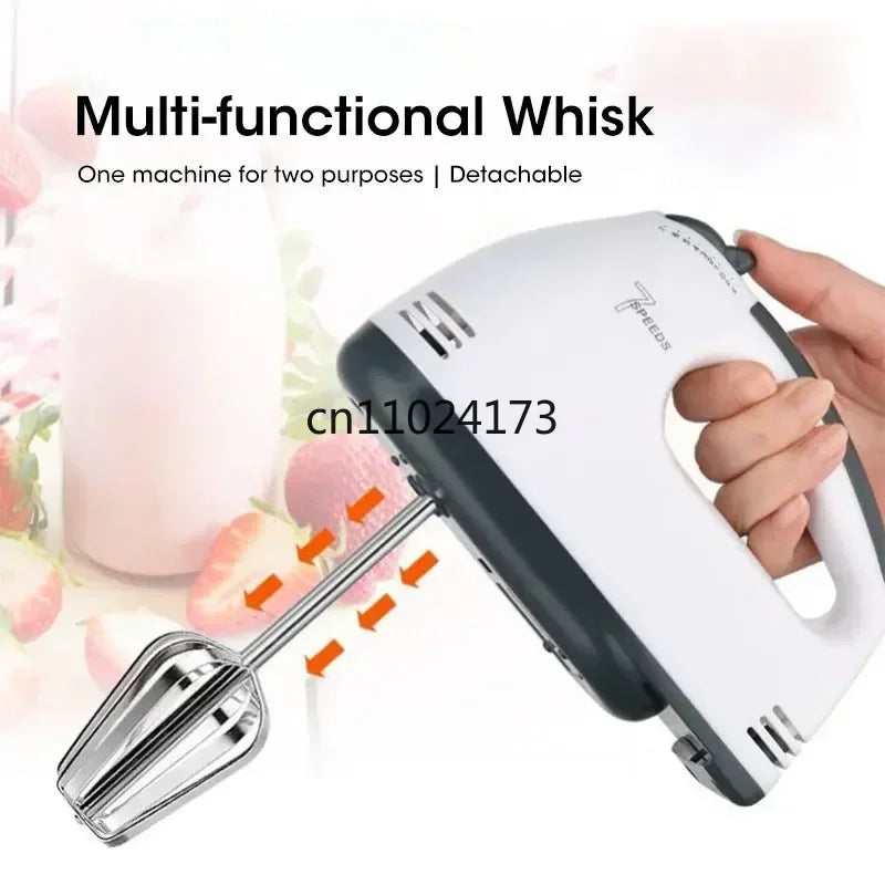 Handheld Electric Egg Beater, Household Automatic Mixer, Handheld Food Cake Bread Baking Dough Mixer, 7-speed Cream Blender