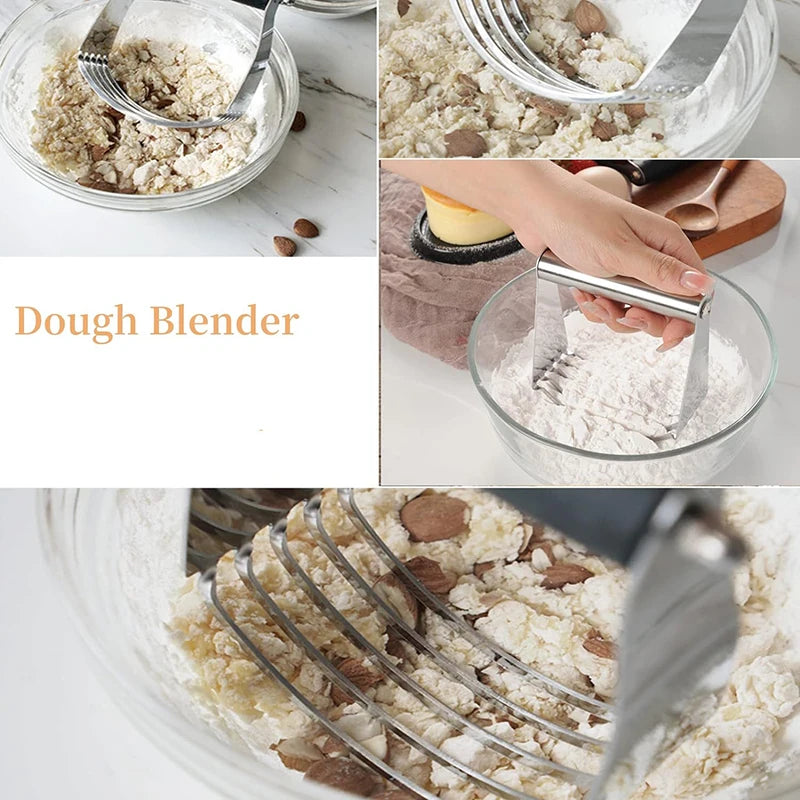 Stainless Steel Dough Blender Manual 5 Blades Flour Mixer Professional Pastry Cutter Dough Blender Kitchen Baking Butter Tool
