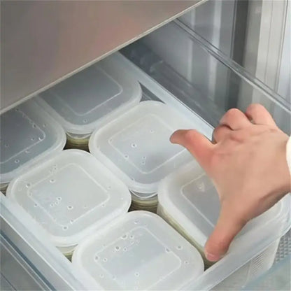 Fridge Organizer Containers Fresh Vegetable Fruit Drain Basket Refrigerator Storage Box With Lid Kitchen Tools Accessories