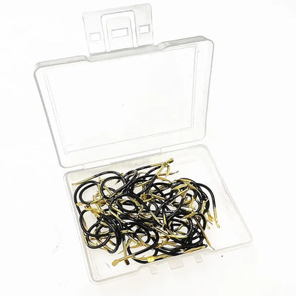 60pcs/box Fishing Hook Single Fishhook Supplies Lures Carp Fishing Tackle Barbed Colored Tungsten Alloy Fishing Accessories