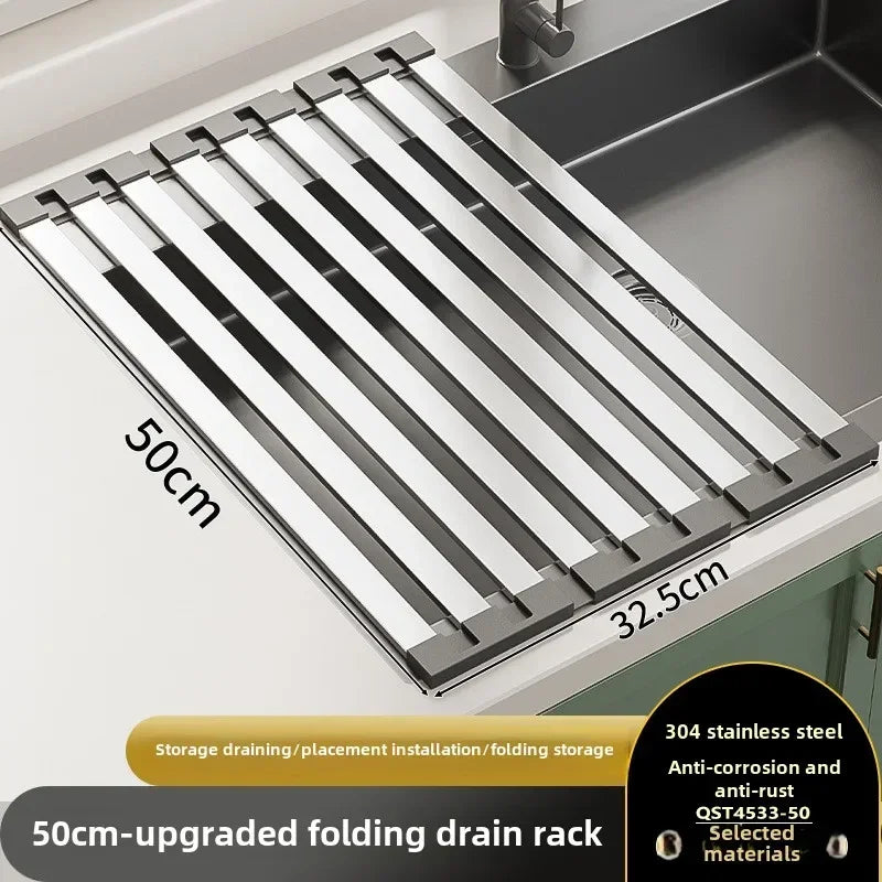 Roll up Dish Drying Rack Over The Sink for Kitchen Portable Aluminum Dish Rack Foldable Dish Drying Racks No rust No mildew New