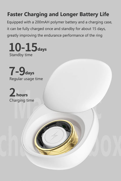 Smart Ring Women Health Tracker Heart Rate Blood Oxygen Photo Control Brush Tiktok Waterproof Multi-sport Modes Men Fitness Ring