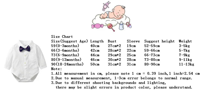 Baby Boys Clothes Infant White Long/Short Sleeve Shirt Lapel Bodysuits Detachable Bow Tie 0-24 Months Newborn Baby Blouses
