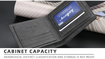 2025 New RFID Blocking Men Short Wallet Man Vintage Leather Wallet Male Handmade Billfold Coin Purse High Quality Business Purse