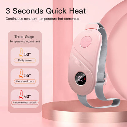 Electric Warm Uterine Cramp Massager Vibrator Heating for Menstrual Relief  Waist Massager Belt Care Waist Stomach for Women