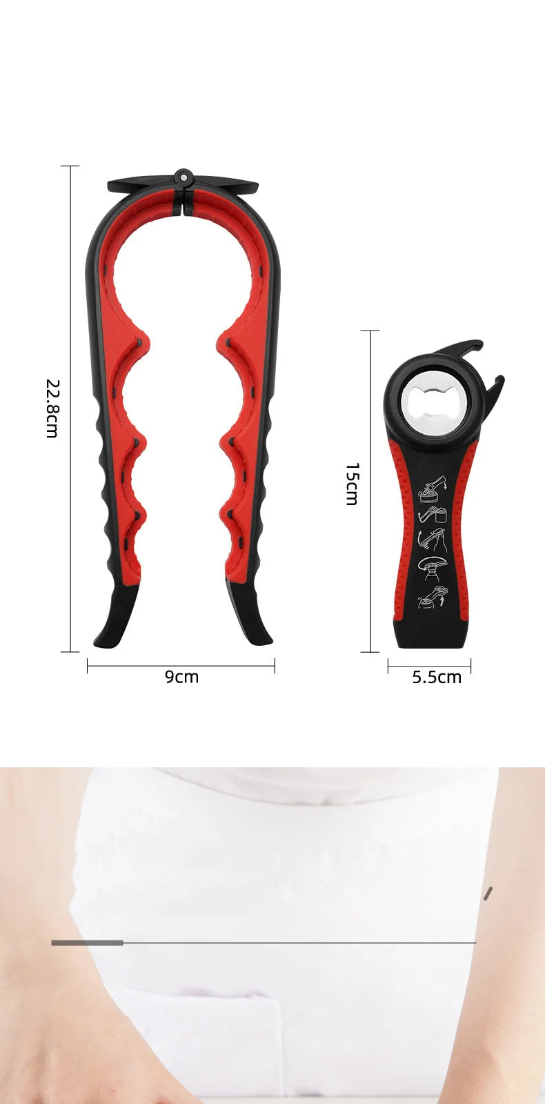 4in1 Jar Openers Can Bottle Opener Beer Wine Bottle Lid Poratble Outdoor Party Bar Tools Multi-functional Kitchen Accessories